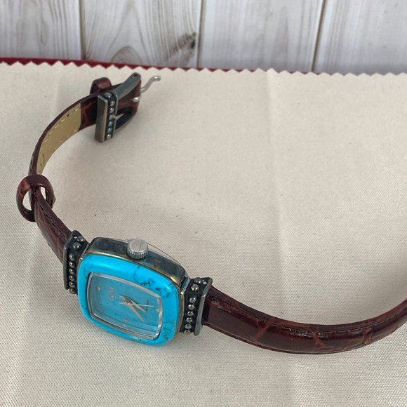 Vintage Beautiful Ecclissi Sterling Silver 925 Electric Blue Turquoise Watch - Picture 3 of 12